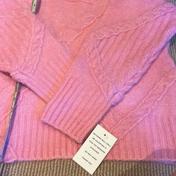 NWT FOR LOVE & LEMONS carly open back sweater in pink size XL-2X - Picture 13 of 15